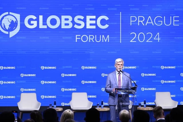 Петр Павел на форумі Globsec | Фото: Kateřina Šulová,  ČTK