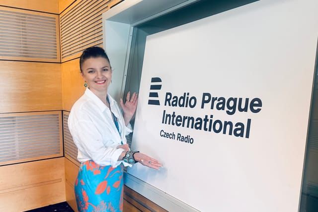 Марина Ткаченко в студії Radio Prague International | Фото: Vitalija Tokarchuk,  Radio Prague International