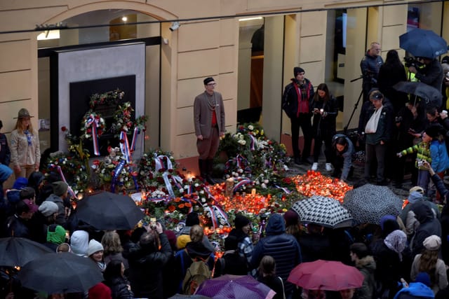 Меморіал 17 листопада на Національному проспекті в Празі,  17 листопада 2022 року | Фото: Barbora Navrátilová,  Radio Prague International