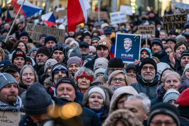 «Підтримуємо президента» — демонстрація у Брні | Фото: David Konečný,  ČTK