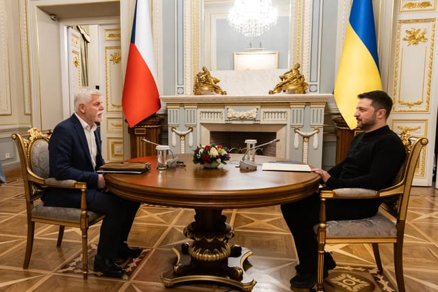 Петр Павел і Володимир Зеленський під час зустрічі в Києві | Фото: Zuzana Bönisch,  Pražský hrad